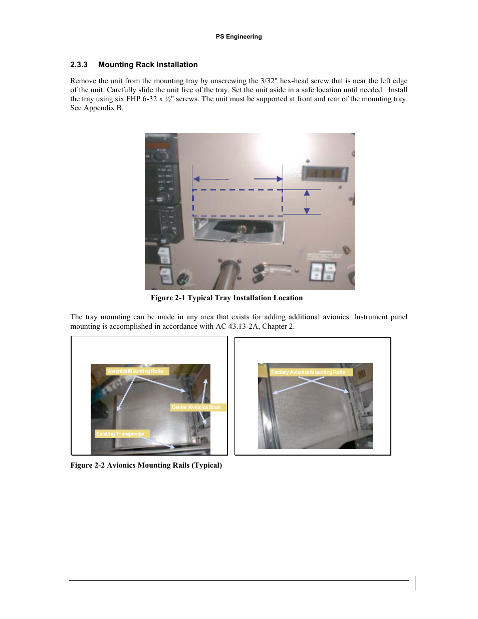 Existing structure, Factory avionics location | PS Engineering PAV80 Installation Manual User Manual | Page 10 / 36