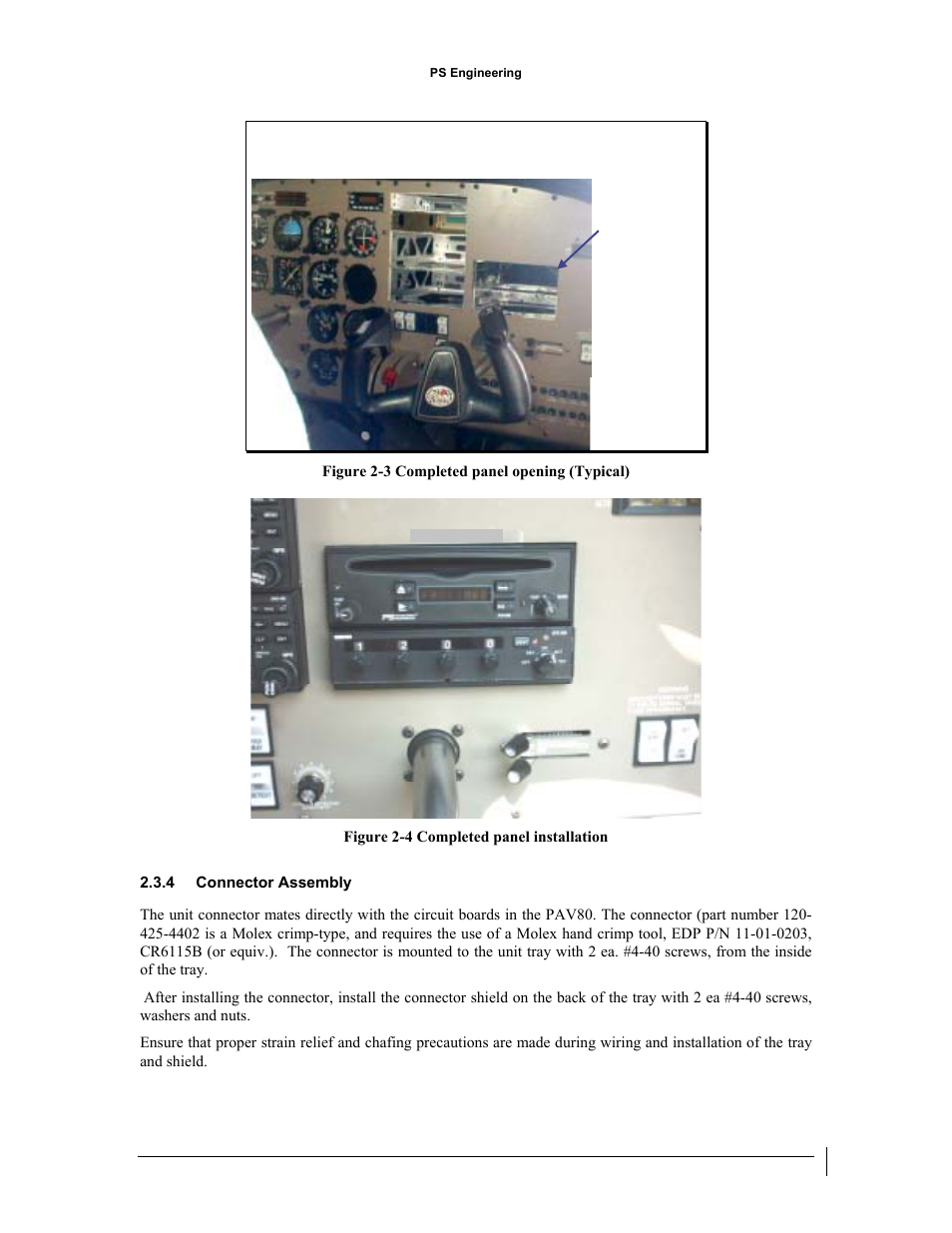 Panel opening | PS Engineering PAV80 Installation Manual User Manual | Page 11 / 36