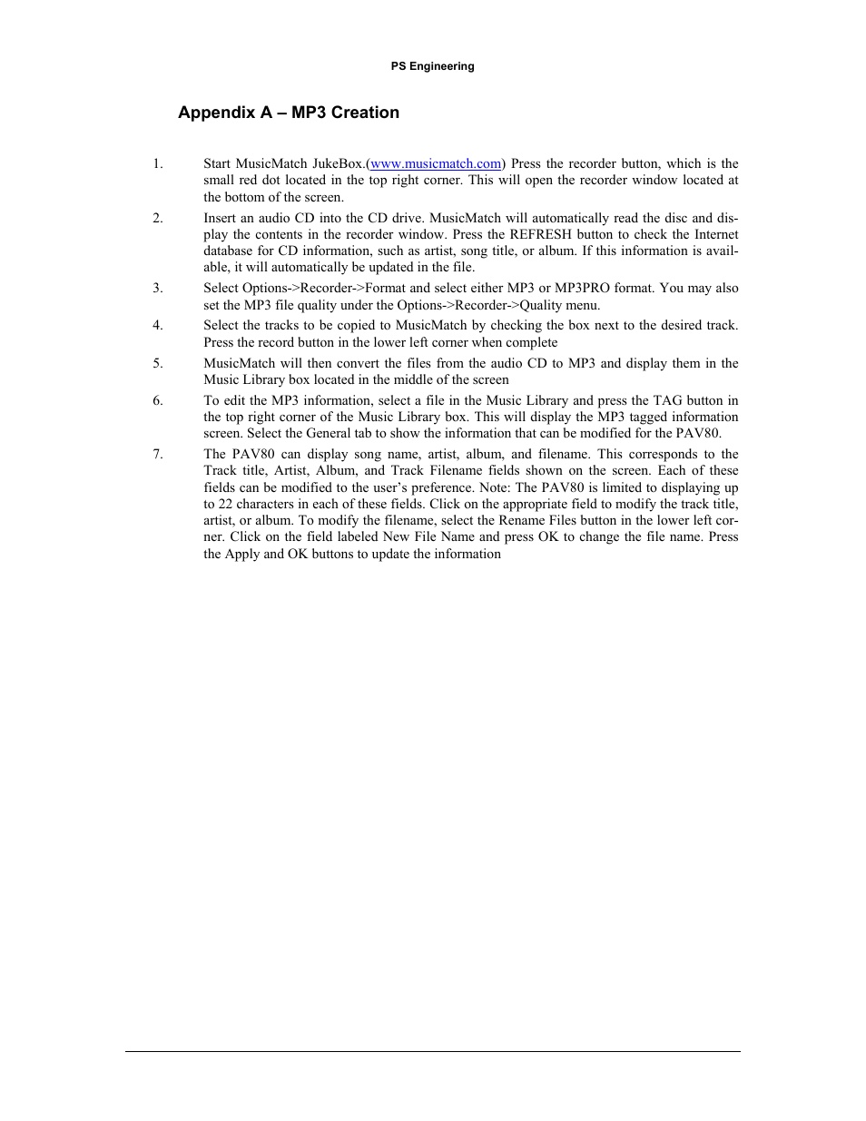 PS Engineering PAV80 Installation Manual User Manual | Page 23 / 36