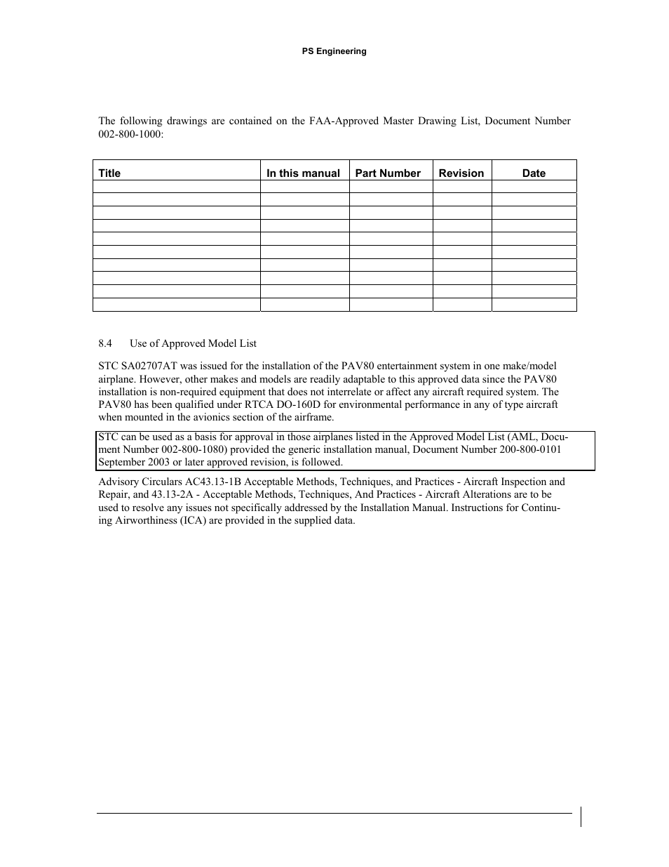 PS Engineering PAV80 Installation Manual User Manual | Page 34 / 36