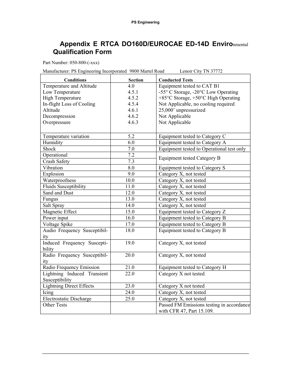 Qualification form | PS Engineering PAV80 Installation Manual User Manual | Page 36 / 36