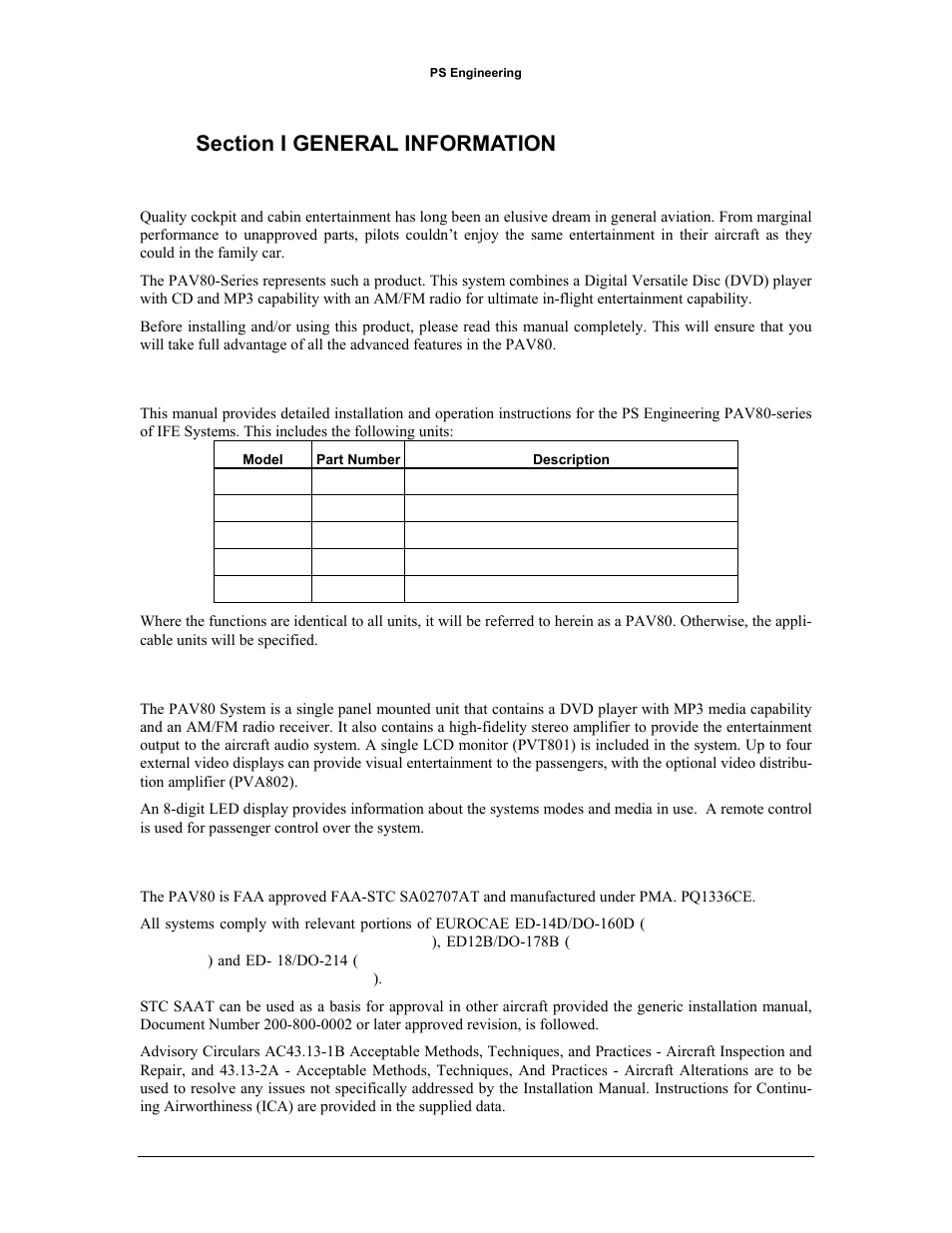 PS Engineering PAV80 Installation Manual User Manual | Page 4 / 36