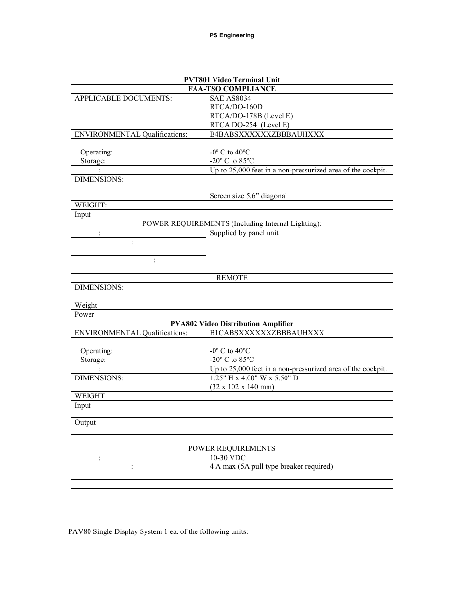PS Engineering PAV80 Installation Manual User Manual | Page 6 / 36