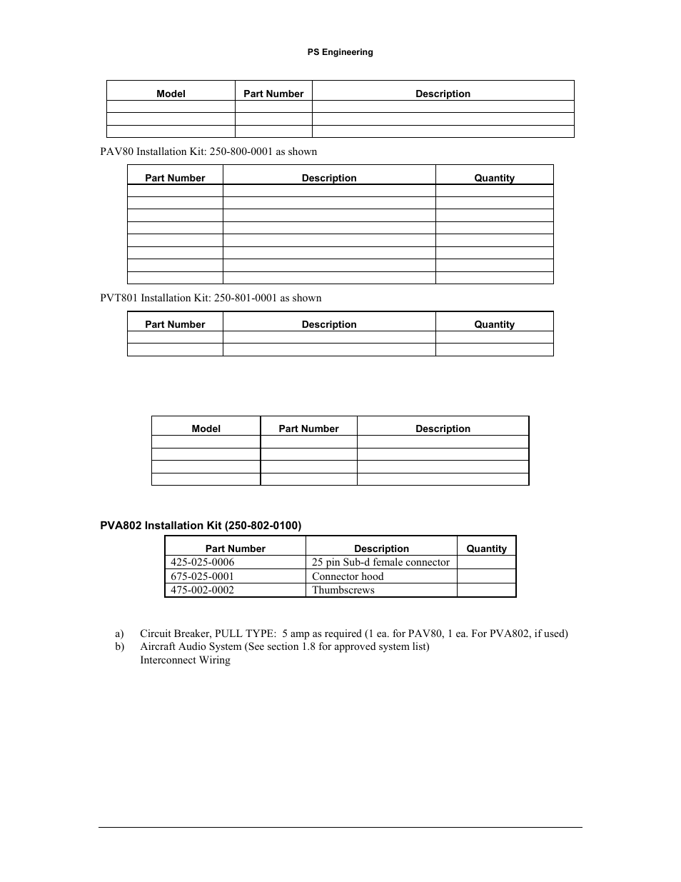 PS Engineering PAV80 Installation Manual User Manual | Page 7 / 36