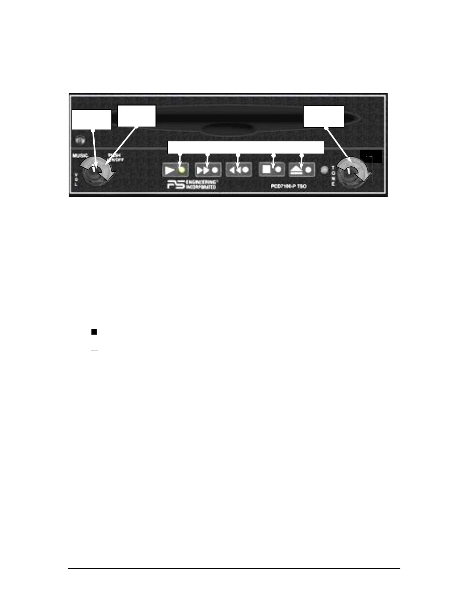 Power/volume knob, Operating the internal cd player, Tone control | Audio messaging system (11953 and 11954 only) | PS Engineering PCD7100-P Installation Manual User Manual | Page 17 / 25
