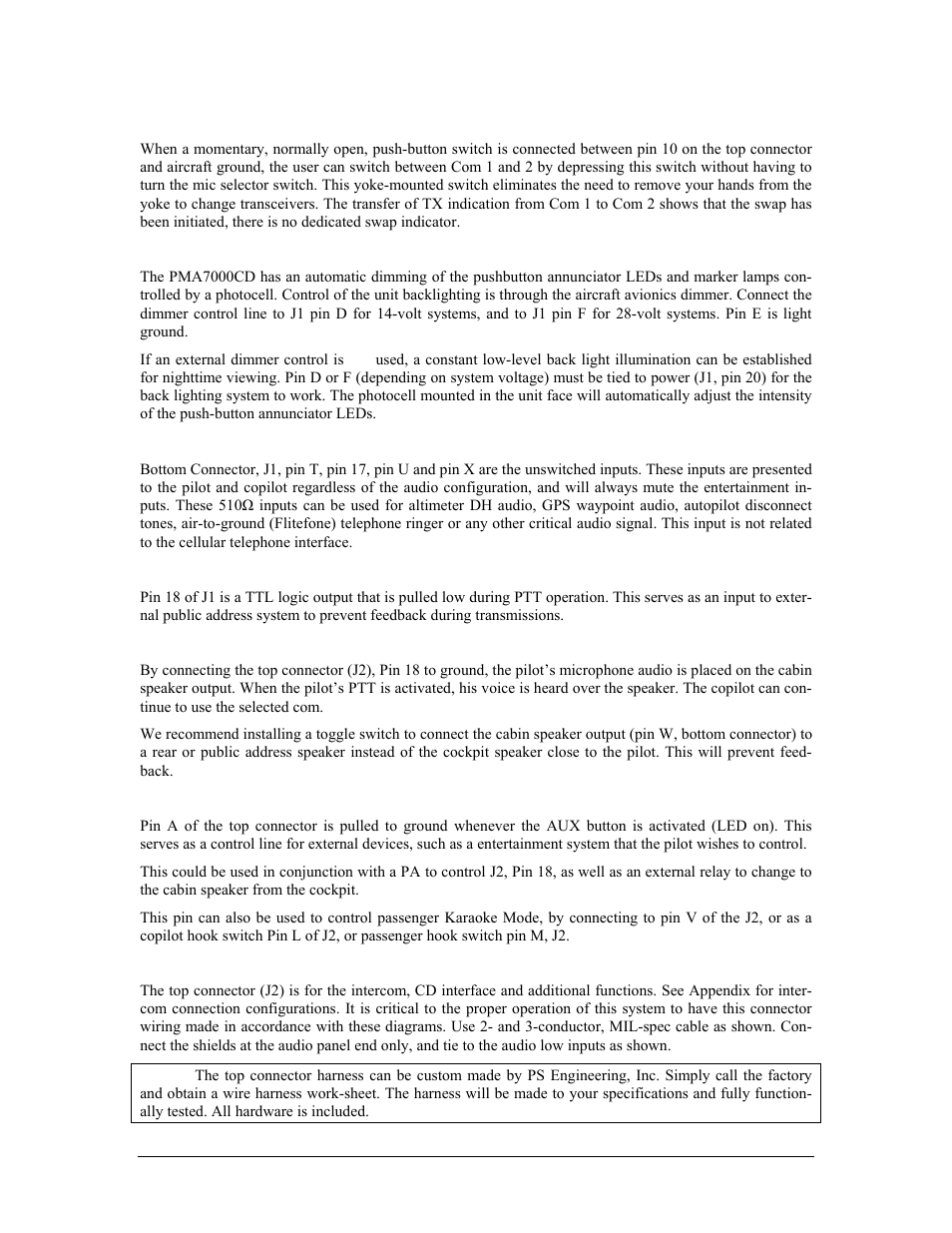 PS Engineering PMA7000CD Installation Manual User Manual | Page 14 / 41