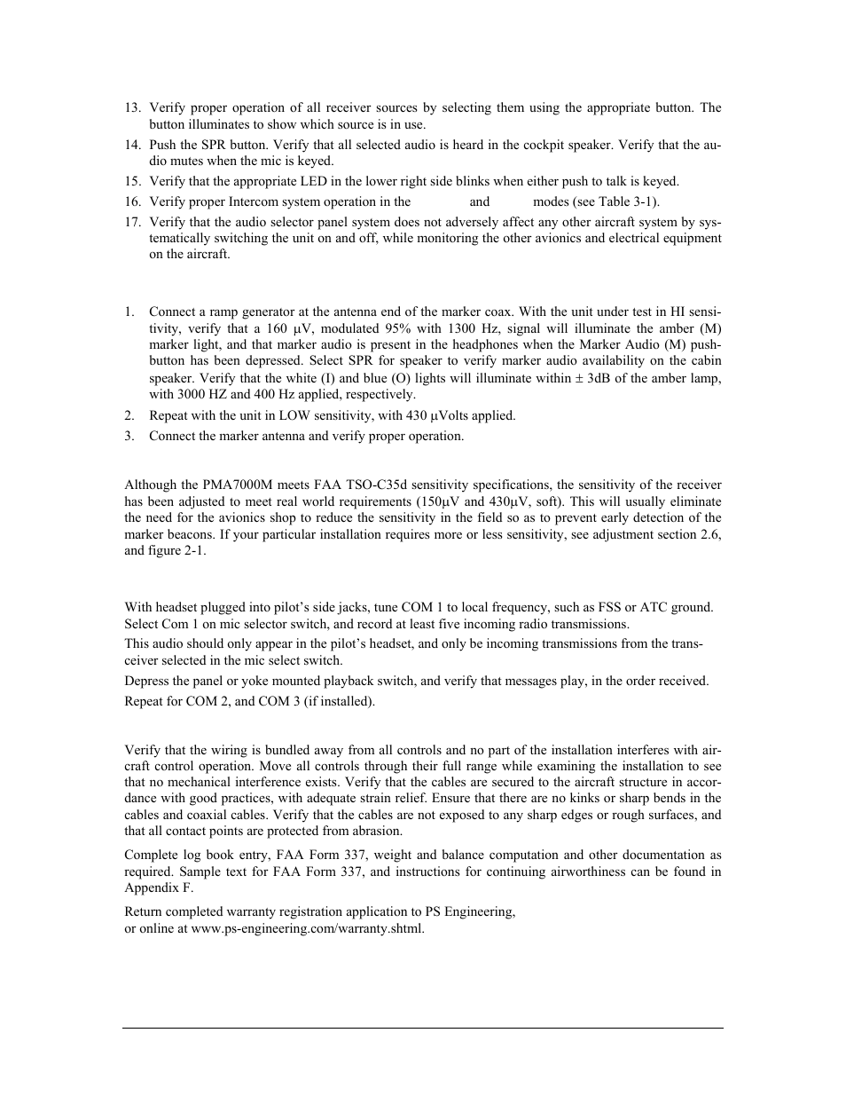 PS Engineering PMA7000CD Installation Manual User Manual | Page 20 / 41