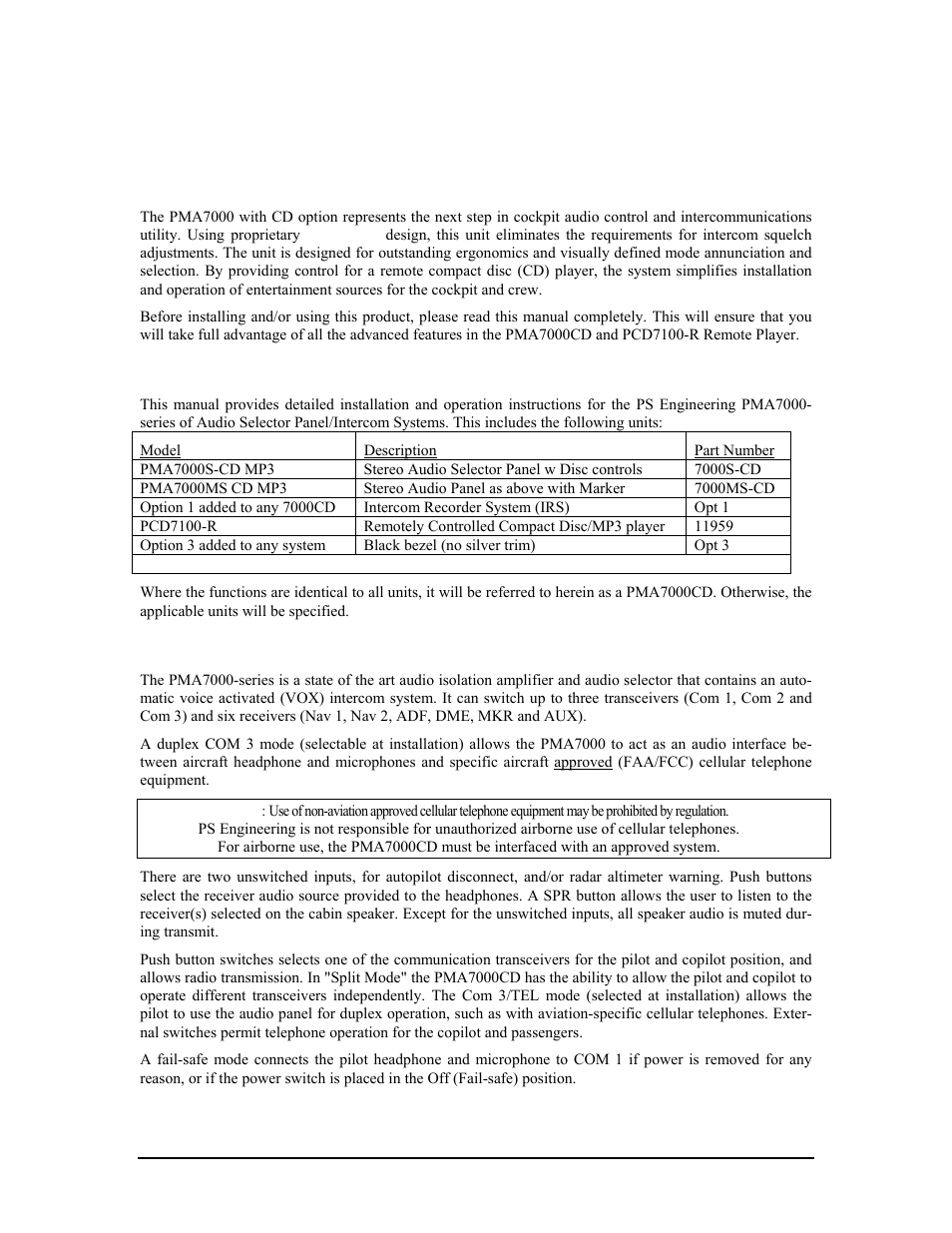 PS Engineering PMA7000CD Installation Manual User Manual | Page 4 / 41