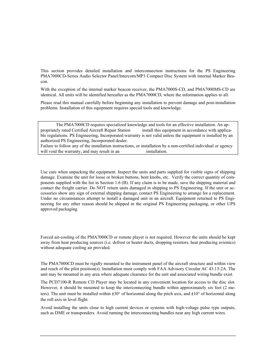 PS Engineering PMA7000CD Installation Manual User Manual | Page 9 / 41