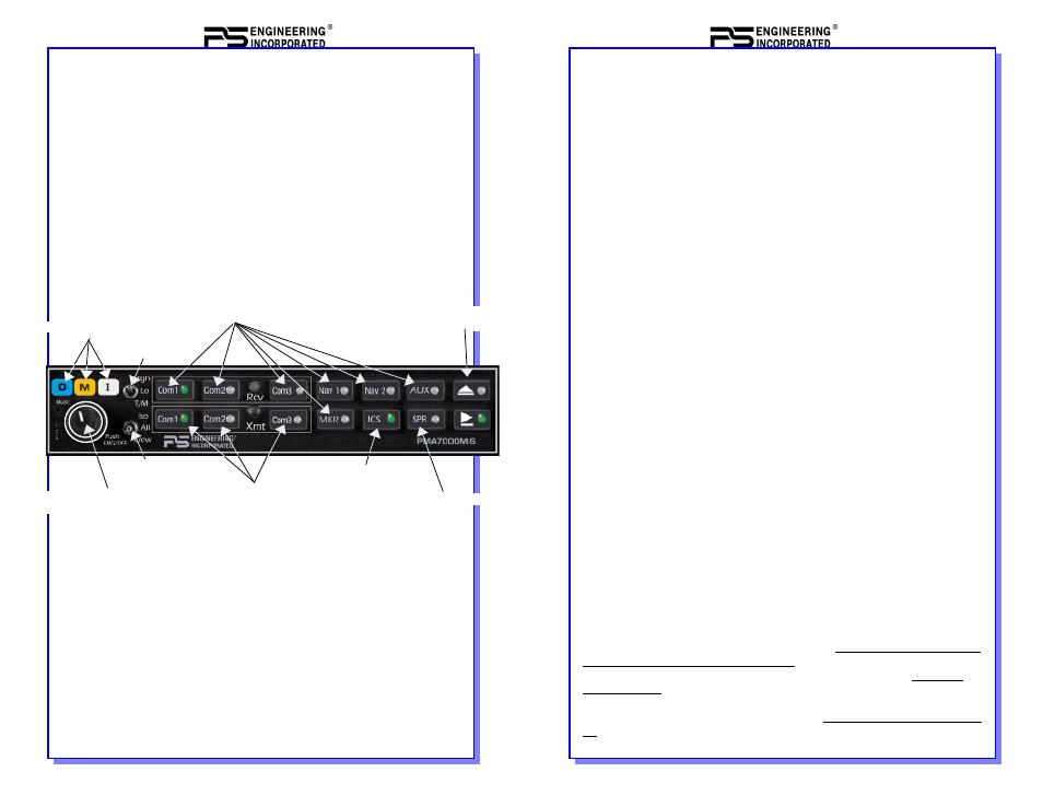 1operation, Warranty and service | PS Engineering PMA7000CD Pilot’s Guide User Manual | Page 2 / 6