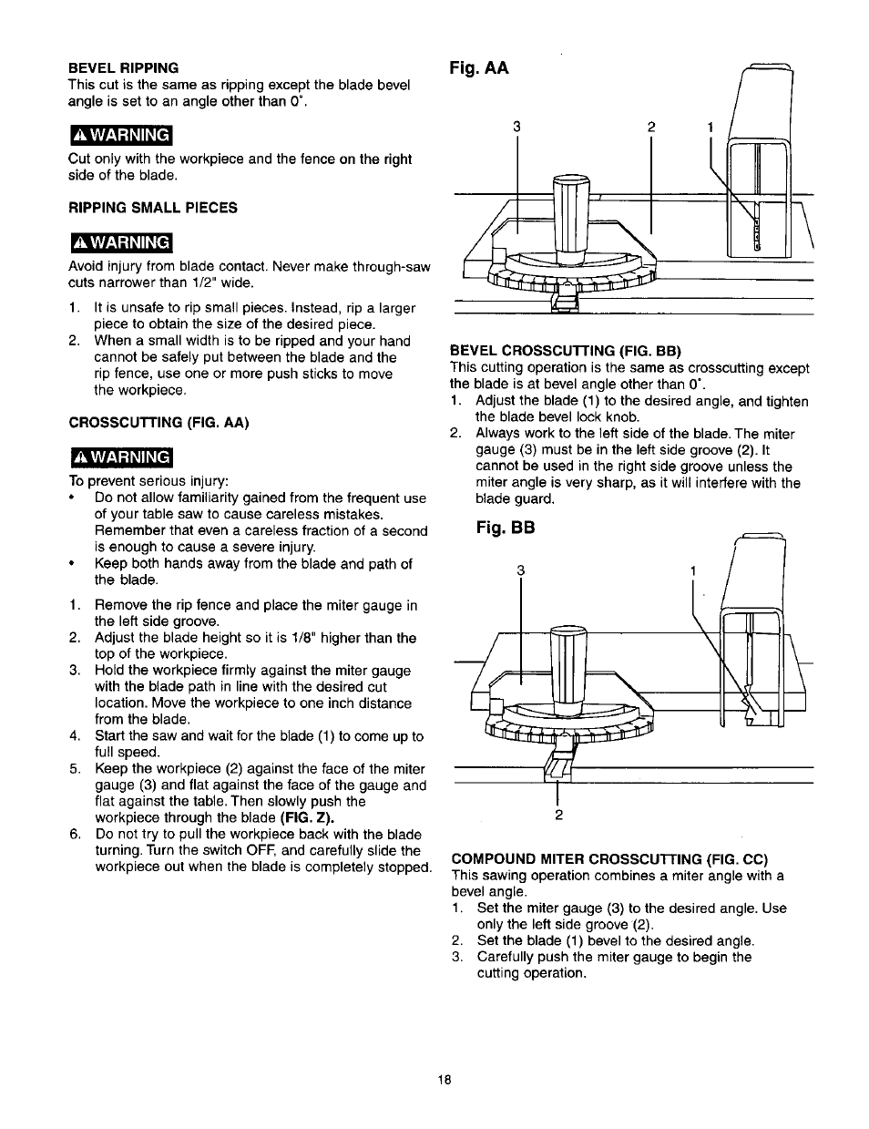 Awarning, A warning | Craftsman 137.218250 User Manual | Page 18 / 36