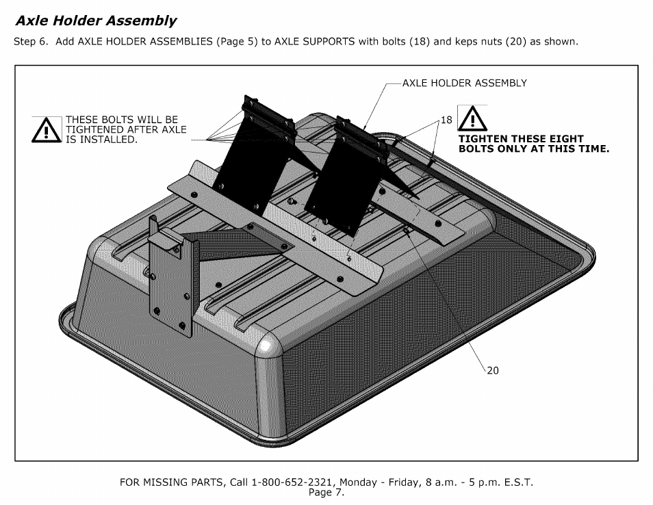 Axle holder assembly | Craftsman 610.24489 User Manual | Page 7 / 11