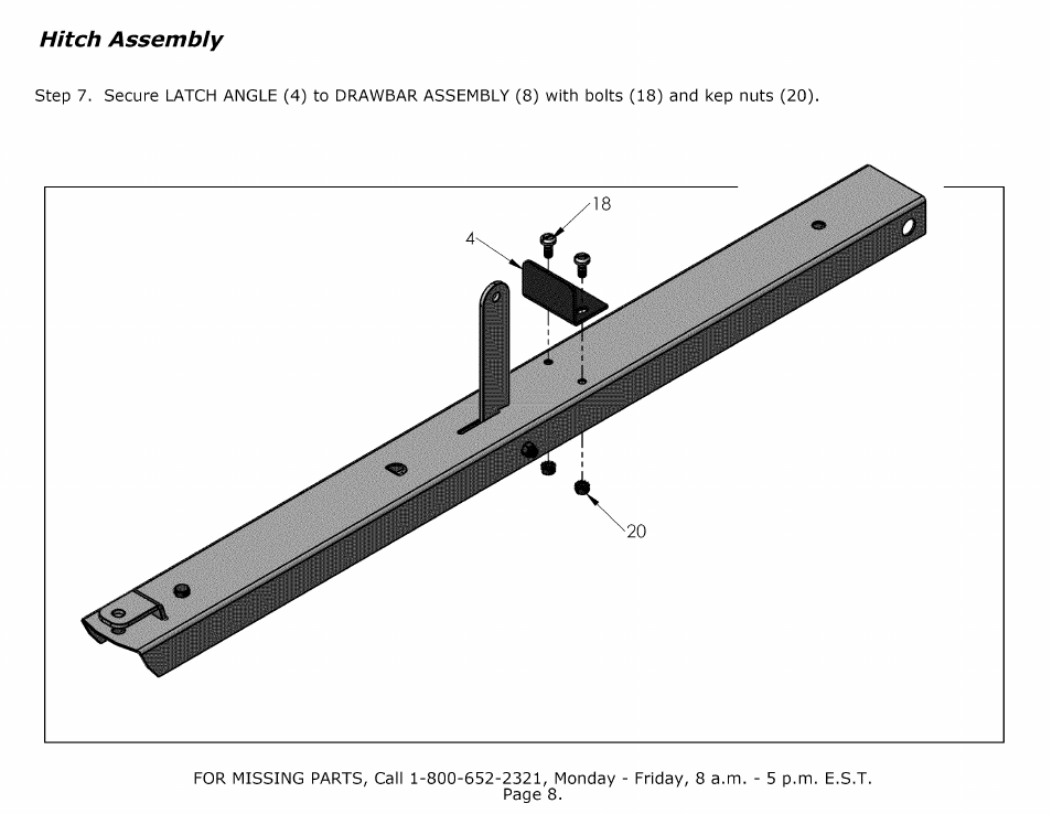 Hitch assembly | Craftsman 610.24489 User Manual | Page 8 / 11