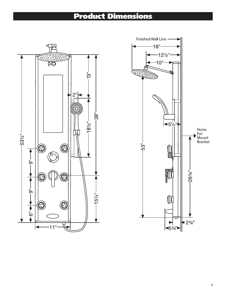 Product dimensions | PULSE ShowerSpas 1022-B Leilani User Manual | Page 3 / 8