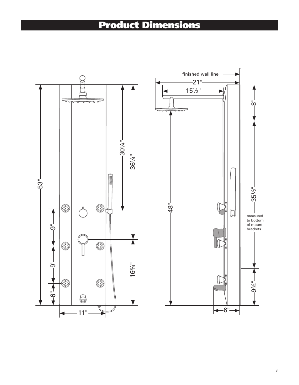 Product dimensions | PULSE ShowerSpas 1025 Paradise User Manual | Page 3 / 8