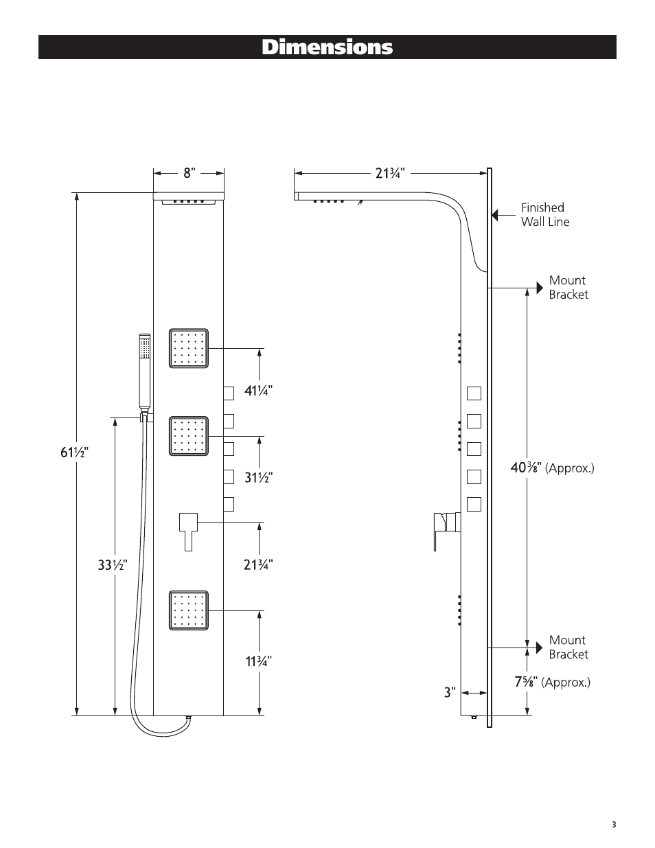 Dimensions | PULSE ShowerSpas 1034 Waimea User Manual | Page 3 / 8