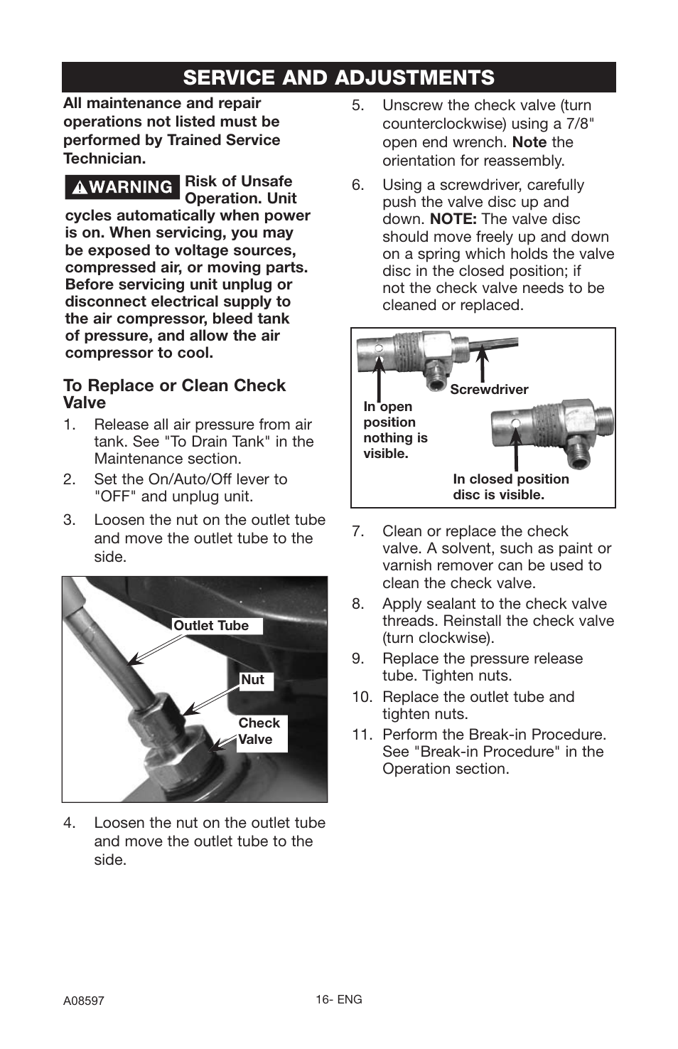 Service and adjustments | Craftsman 919.16644 User Manual | Page 16 / 44