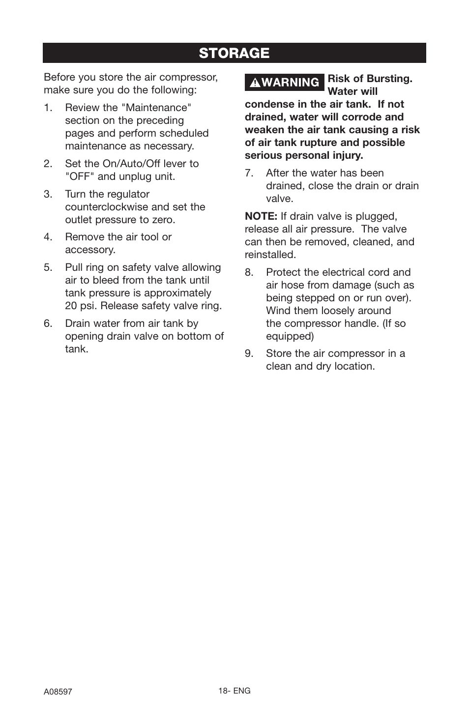 Storage | Craftsman 919.16644 User Manual | Page 18 / 44