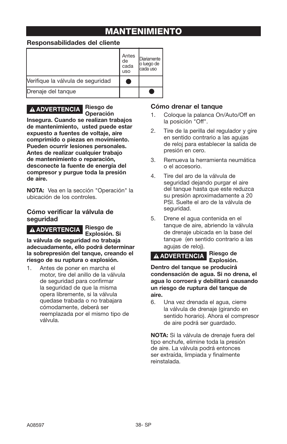 Mantenimiento | Craftsman 919.16644 User Manual | Page 34 / 44