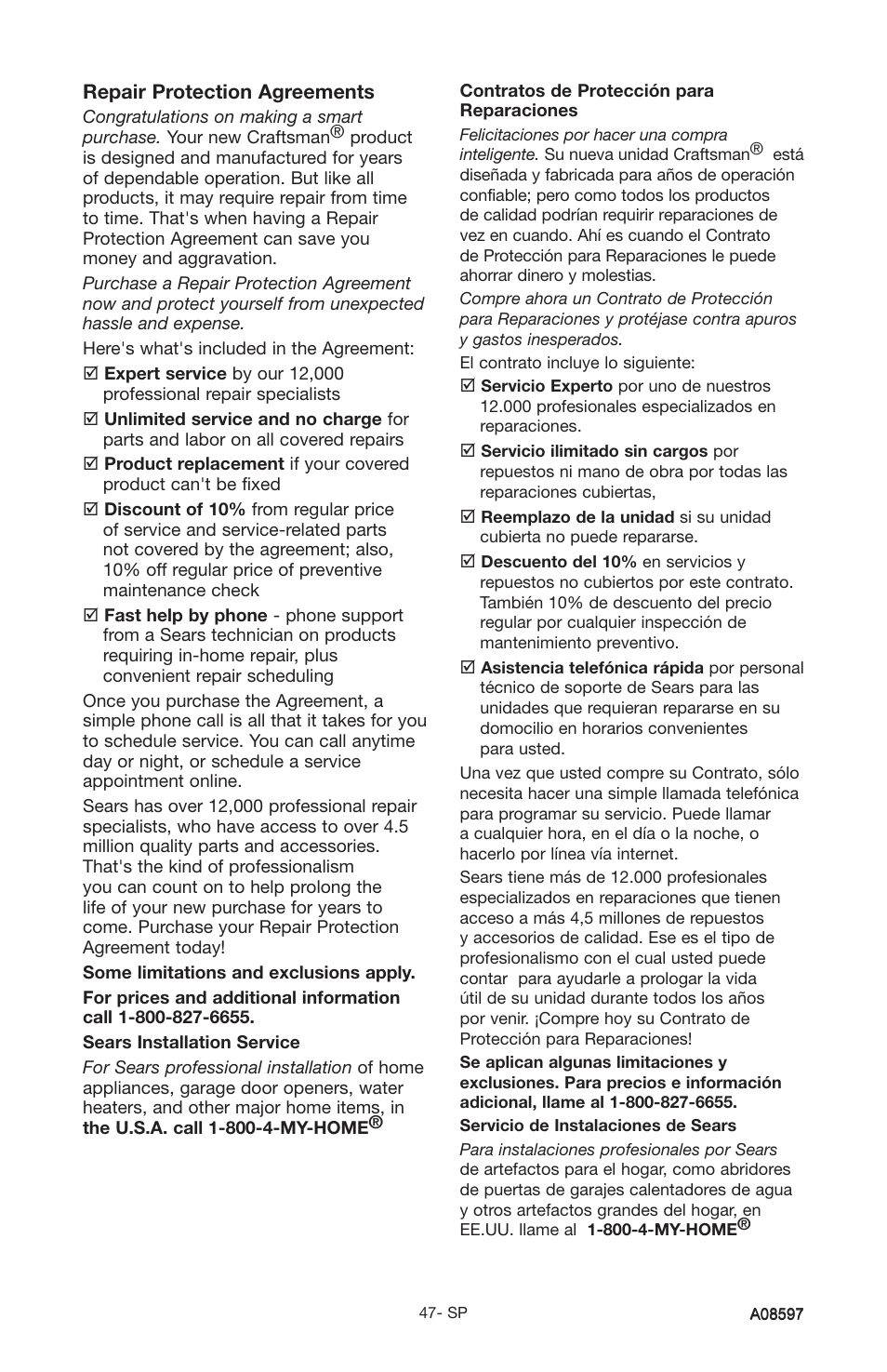 Craftsman 919.16644 User Manual | Page 43 / 44