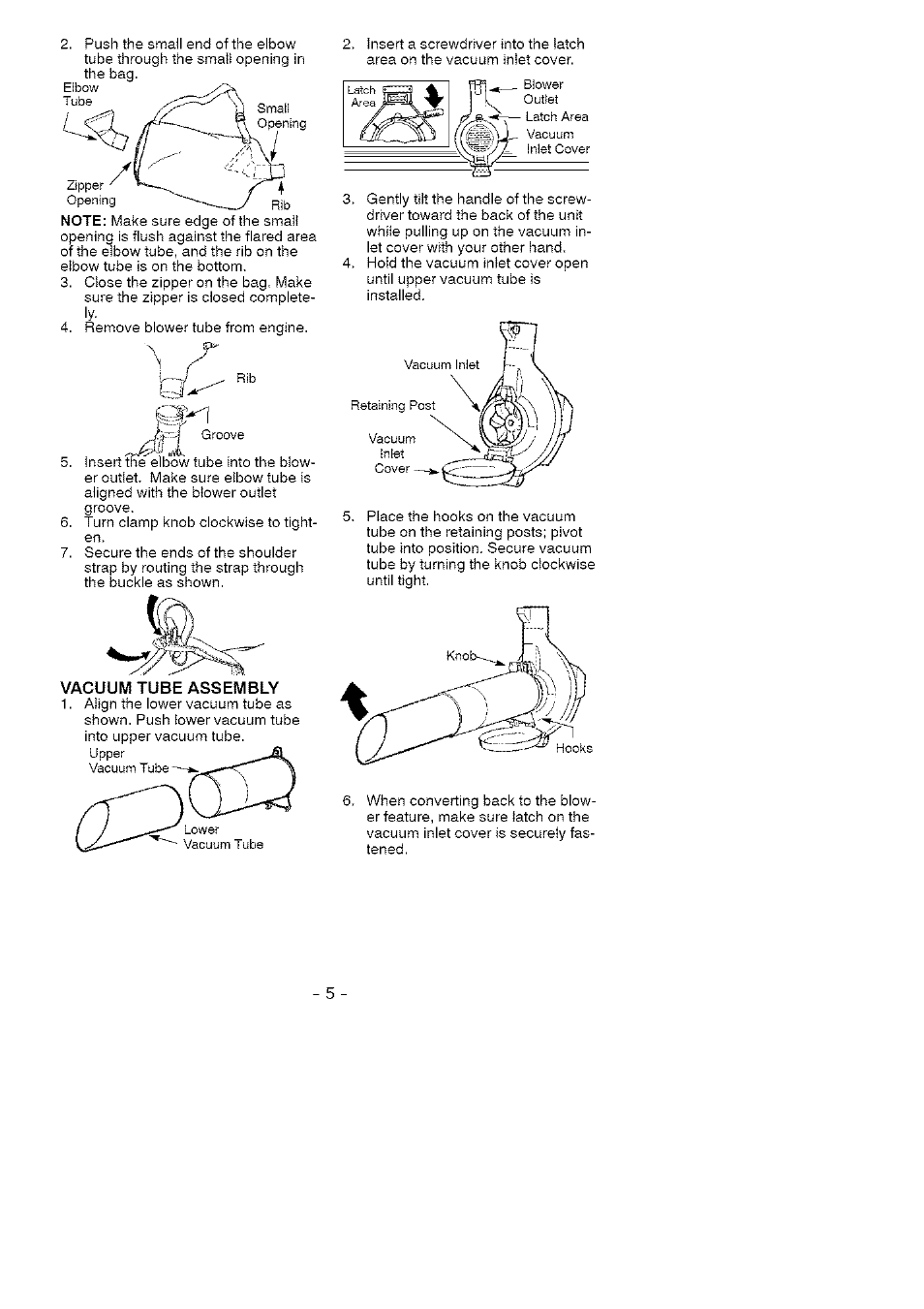 Vacuum tube assembly | Craftsman 358.797310 User Manual | Page 5 / 13