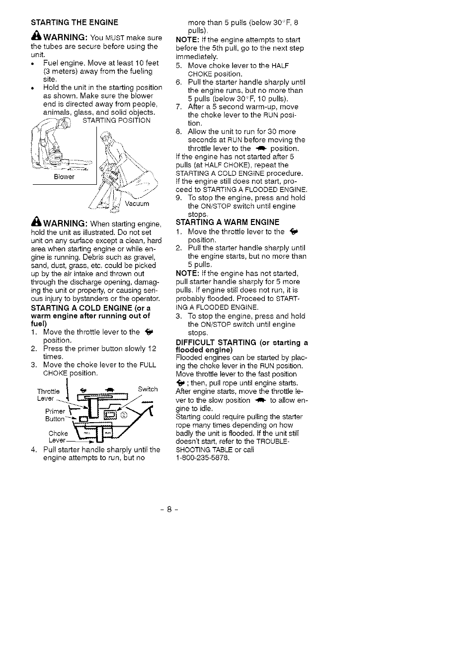 K warning | Craftsman 358.797310 User Manual | Page 8 / 13