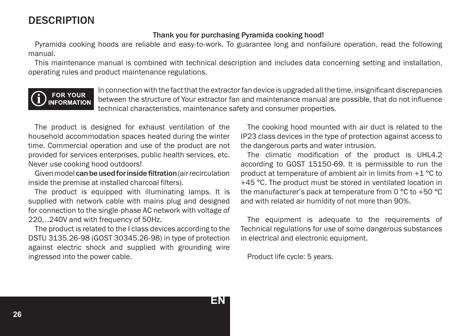 Description | PYRAMIDA R 90 User Manual | Page 26 / 48