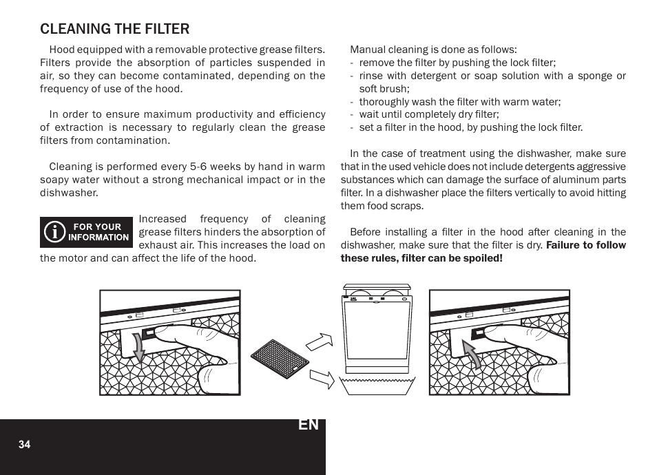 Cleaning the filter | PYRAMIDA GH 20-60 slim v.1 User Manual | Page 34 / 48