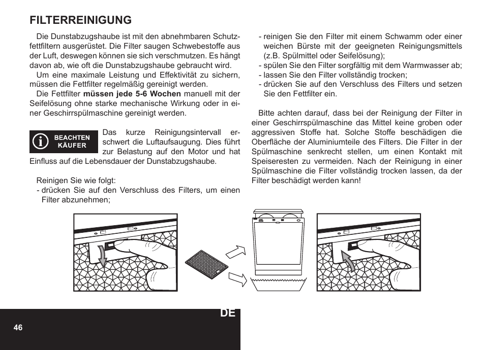 Filterreinigung | PYRAMIDA GH 20-60 slim v.1 User Manual | Page 46 / 48