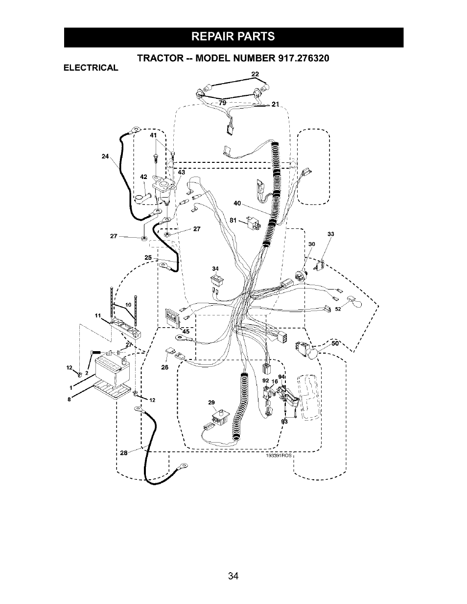 Repair parts | Craftsman 917.276320 User Manual | Page 34 / 56