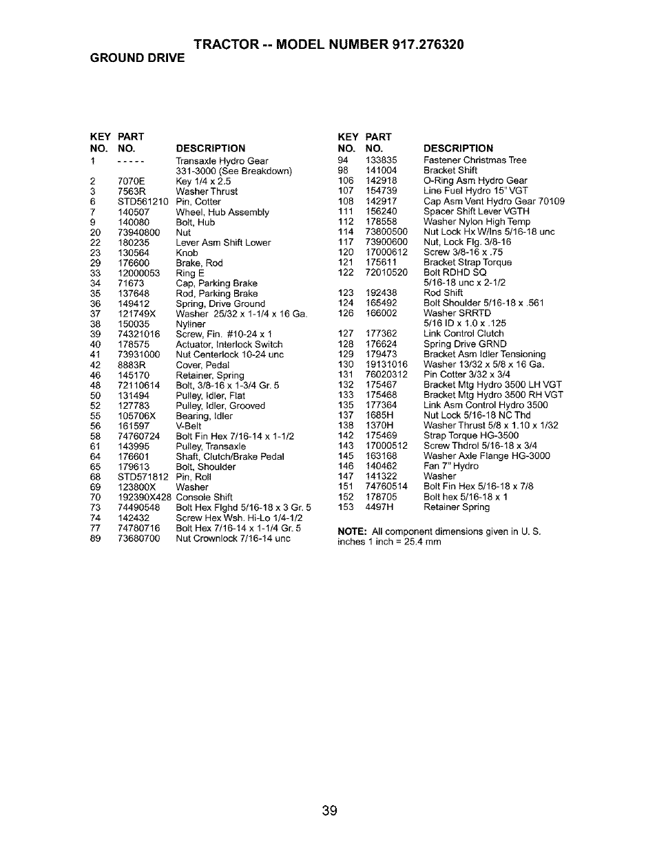 Ground drive | Craftsman 917.276320 User Manual | Page 39 / 56