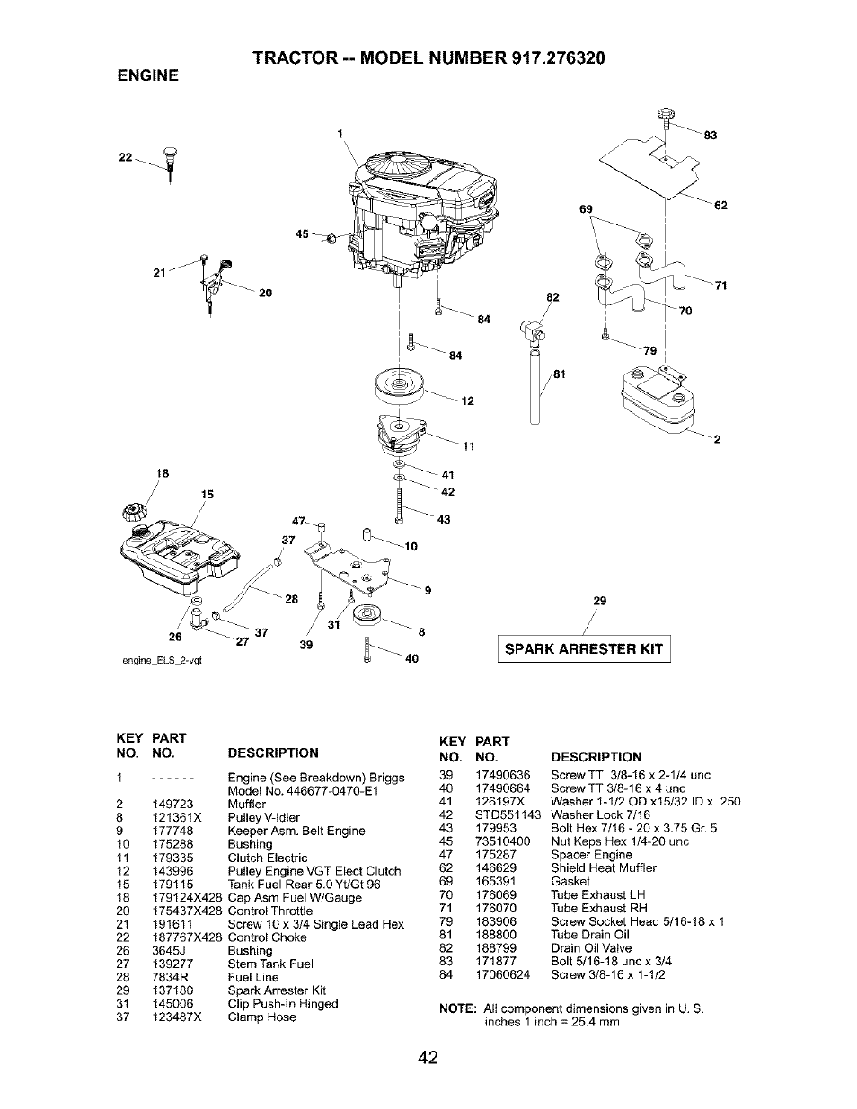 Engine | Craftsman 917.276320 User Manual | Page 42 / 56