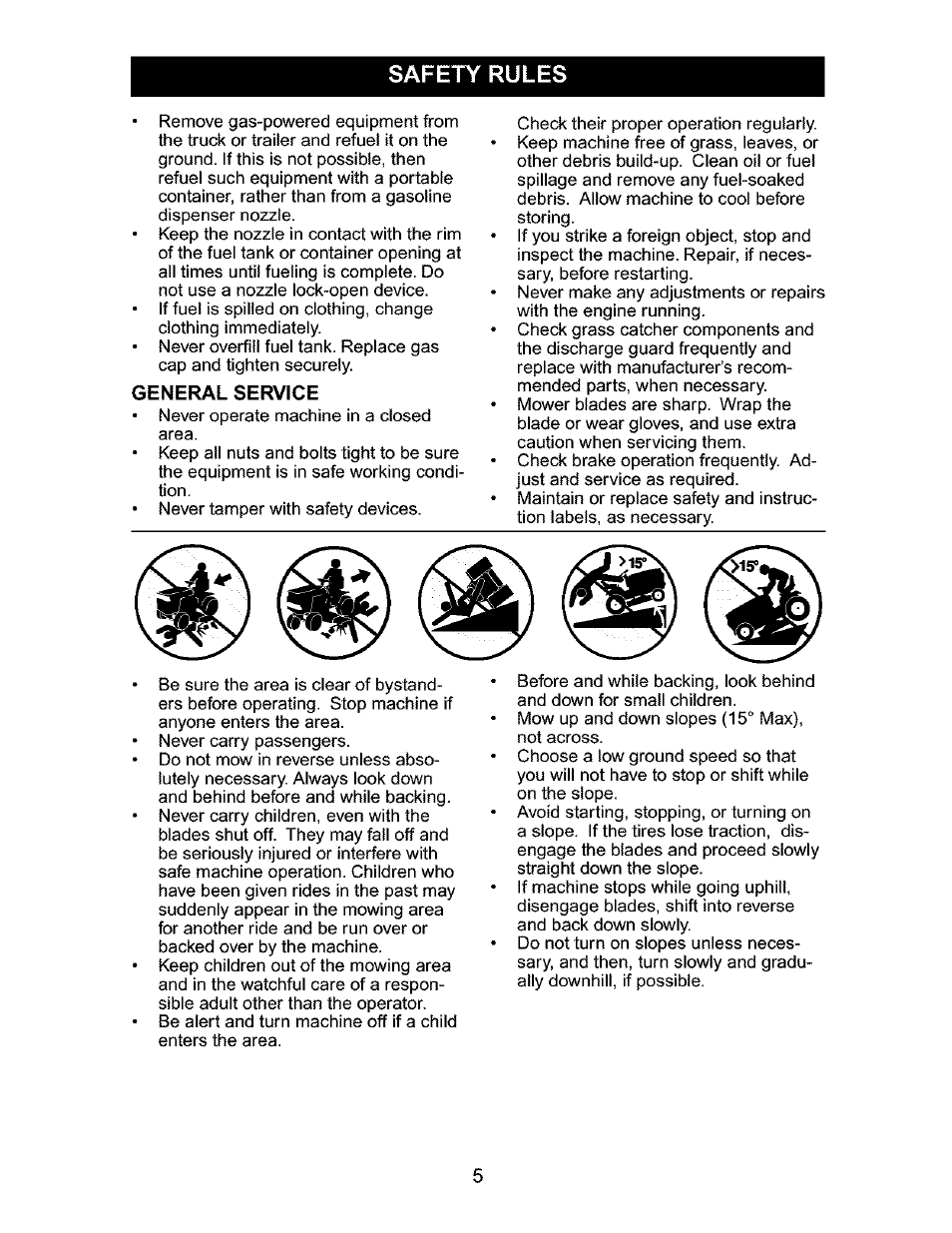 General service, Safety rules | Craftsman 917.276320 User Manual | Page 5 / 56