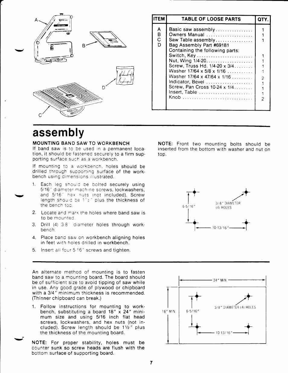 Assembly | Craftsman 113.244513 User Manual | Page 7 / 20
