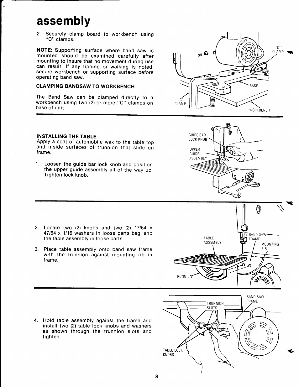 Assembly | Craftsman 113.244513 User Manual | Page 8 / 20