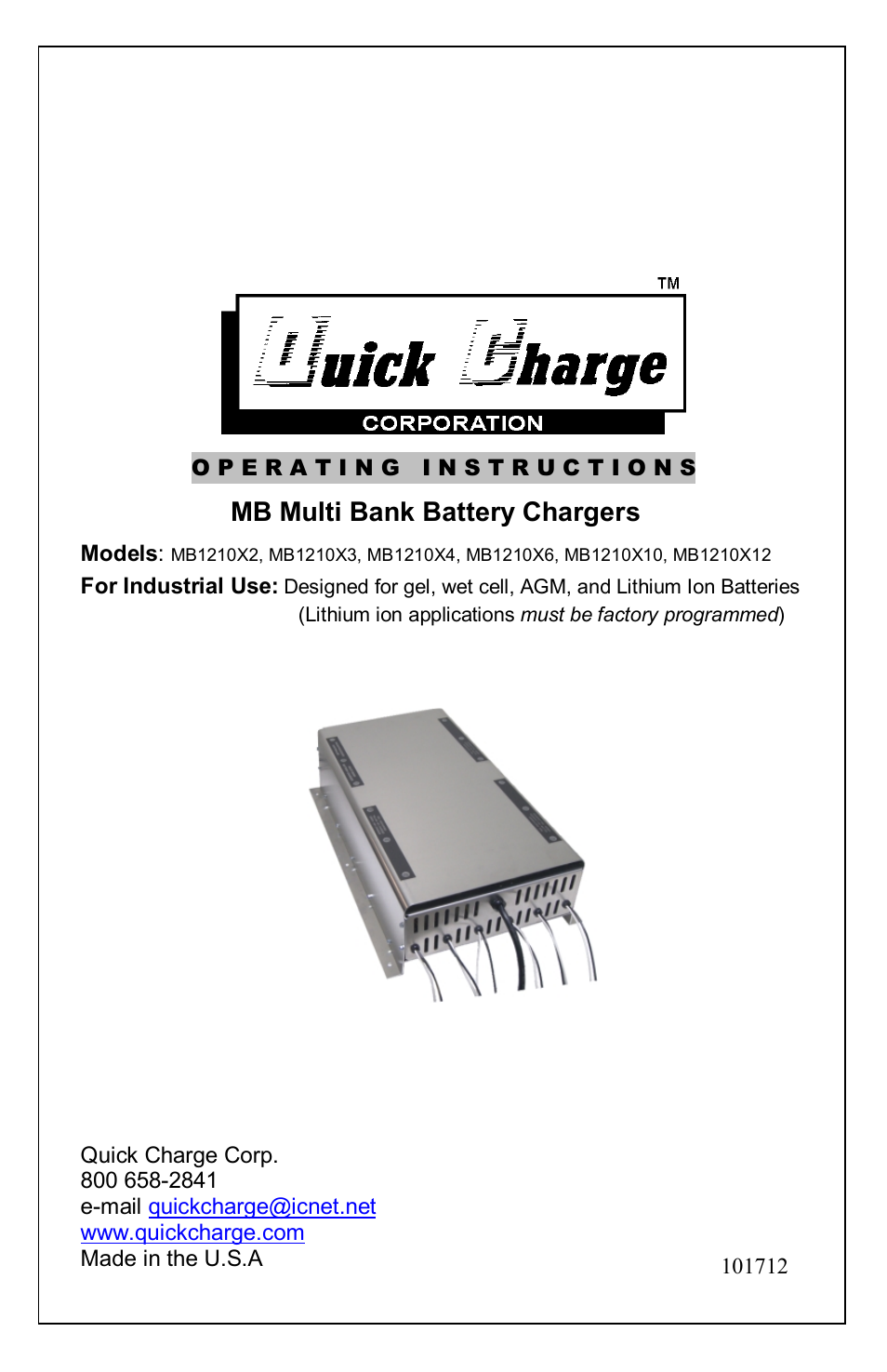 Quick Charge Multi Bank User Manual | 9 pages