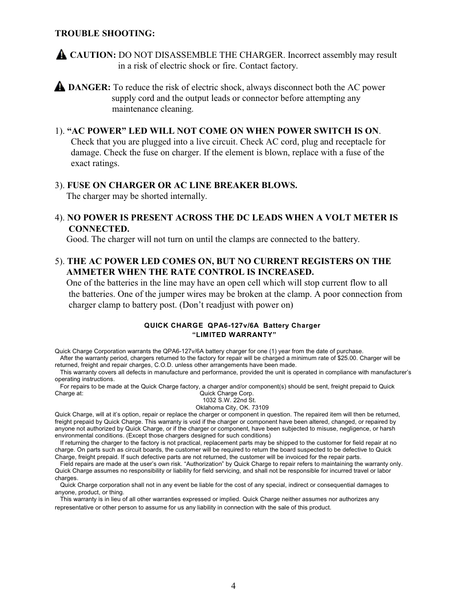 Quick Charge QPA6-127V/6A User Manual | Page 4 / 4