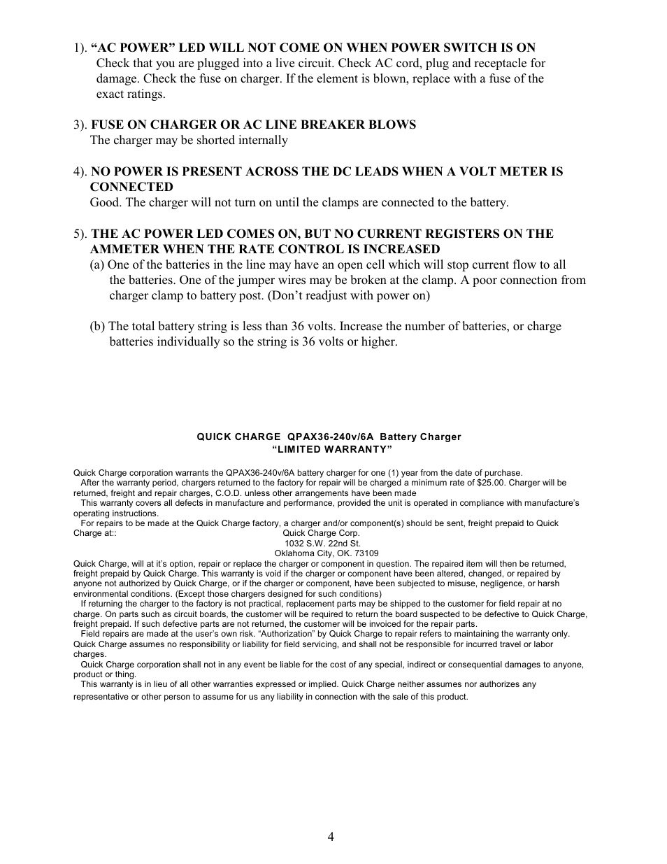 Quick Charge QPAX36-240V/6A User Manual | Page 4 / 4