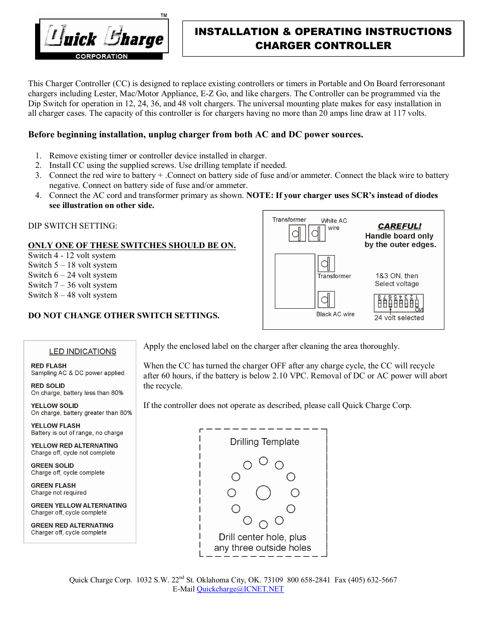 Quick Charge Charger Controller User Manual | 2 pages