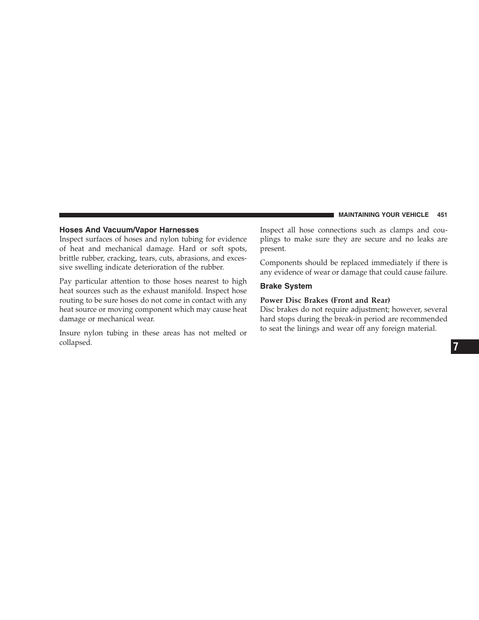 Hoses and vacuum/vapor harnesses, Brake system | Ram Trucks 2007 3500 (Diesel) User Manual | Page 451 / 552