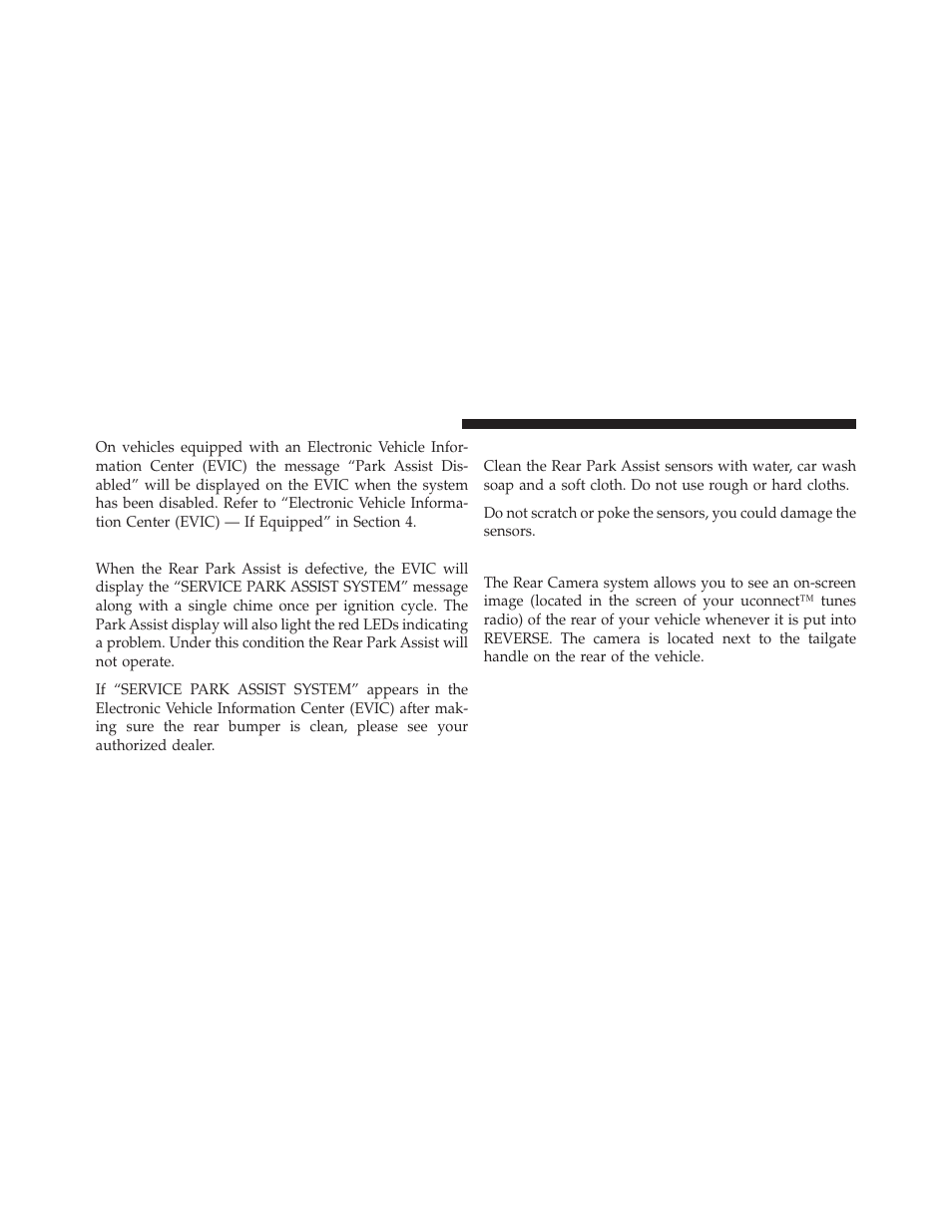 Service the rear park assist, Cleaning the rear park assist, Rear backup camera - if equipped | Ram Trucks 2009 1500 - Owner Manual User Manual | Page 170 / 543