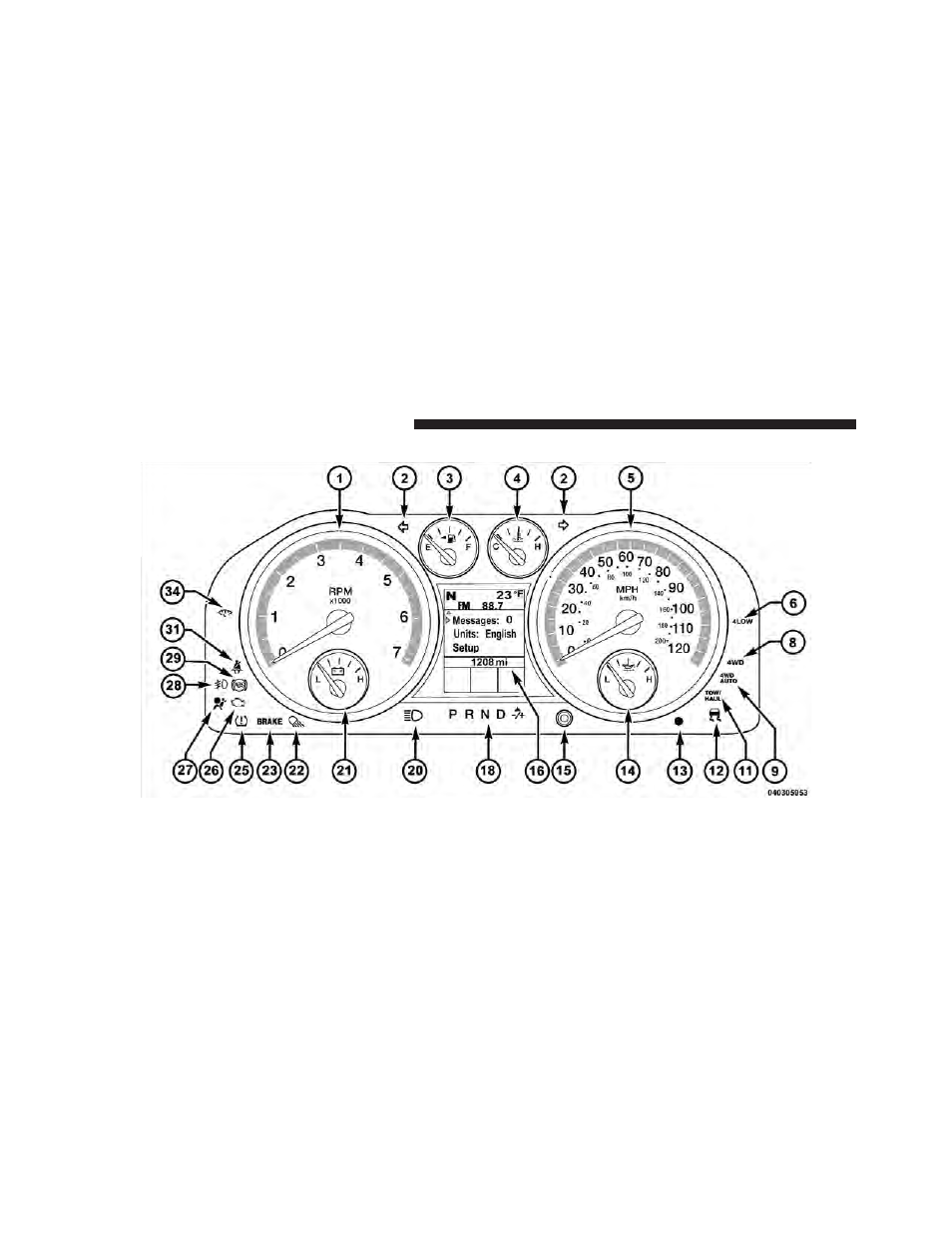 Instrument cluster - premium | Ram Trucks 2009 1500 - Owner Manual User Manual | Page 228 / 543