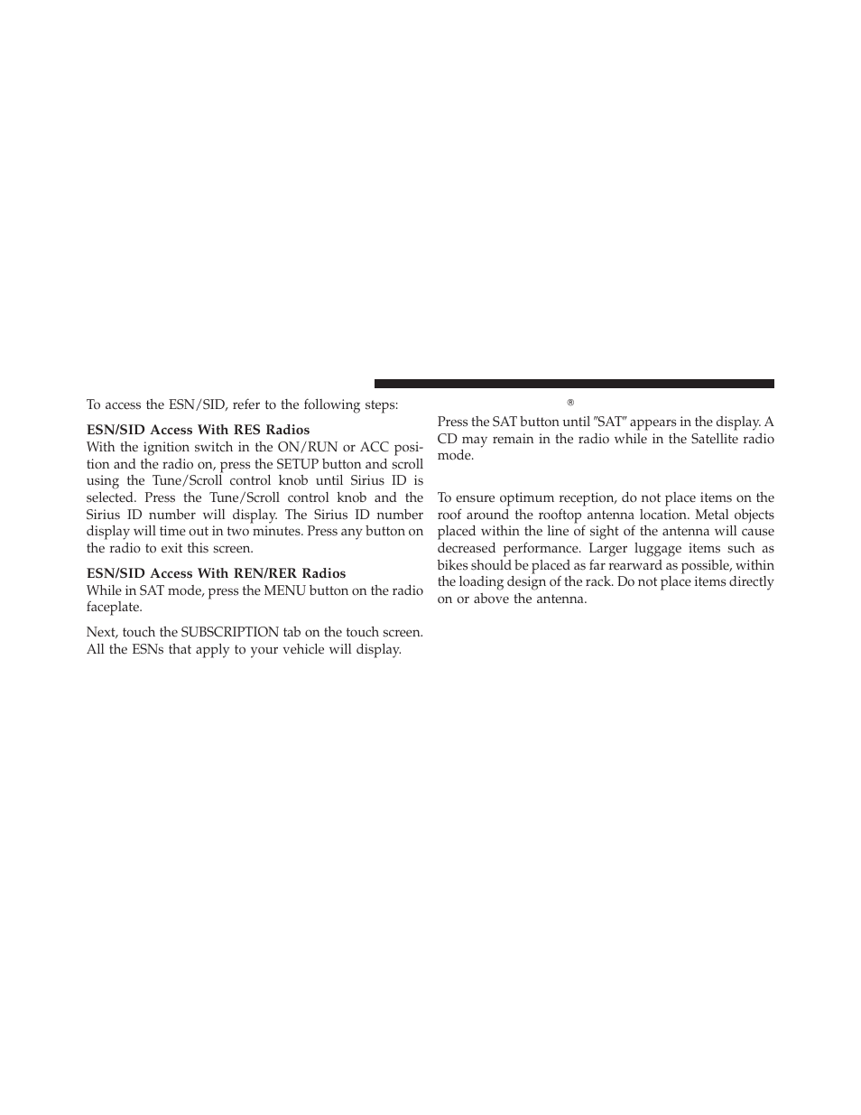 Selecting uconnect studios (satellite) mode, Satellite antenna | Ram Trucks 2009 1500 - Owner Manual User Manual | Page 288 / 543