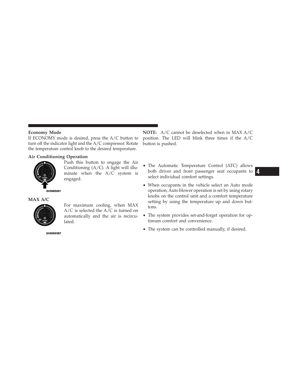 Automatic temperature control (atc) - if equipped | Ram Trucks 2009 1500 - Owner Manual User Manual | Page 299 / 543