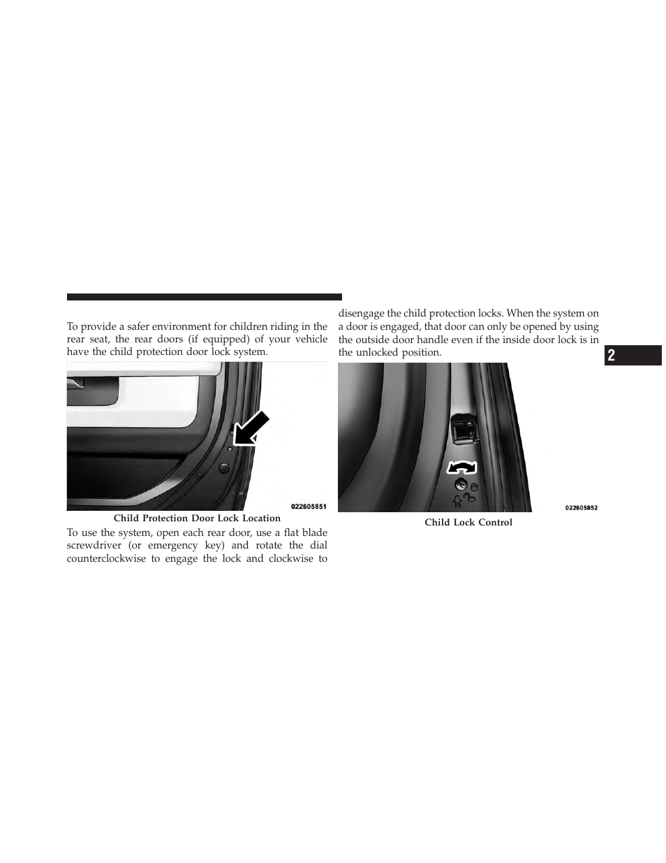 Child protection door lock | Ram Trucks 2009 1500 - Owner Manual User Manual | Page 35 / 543