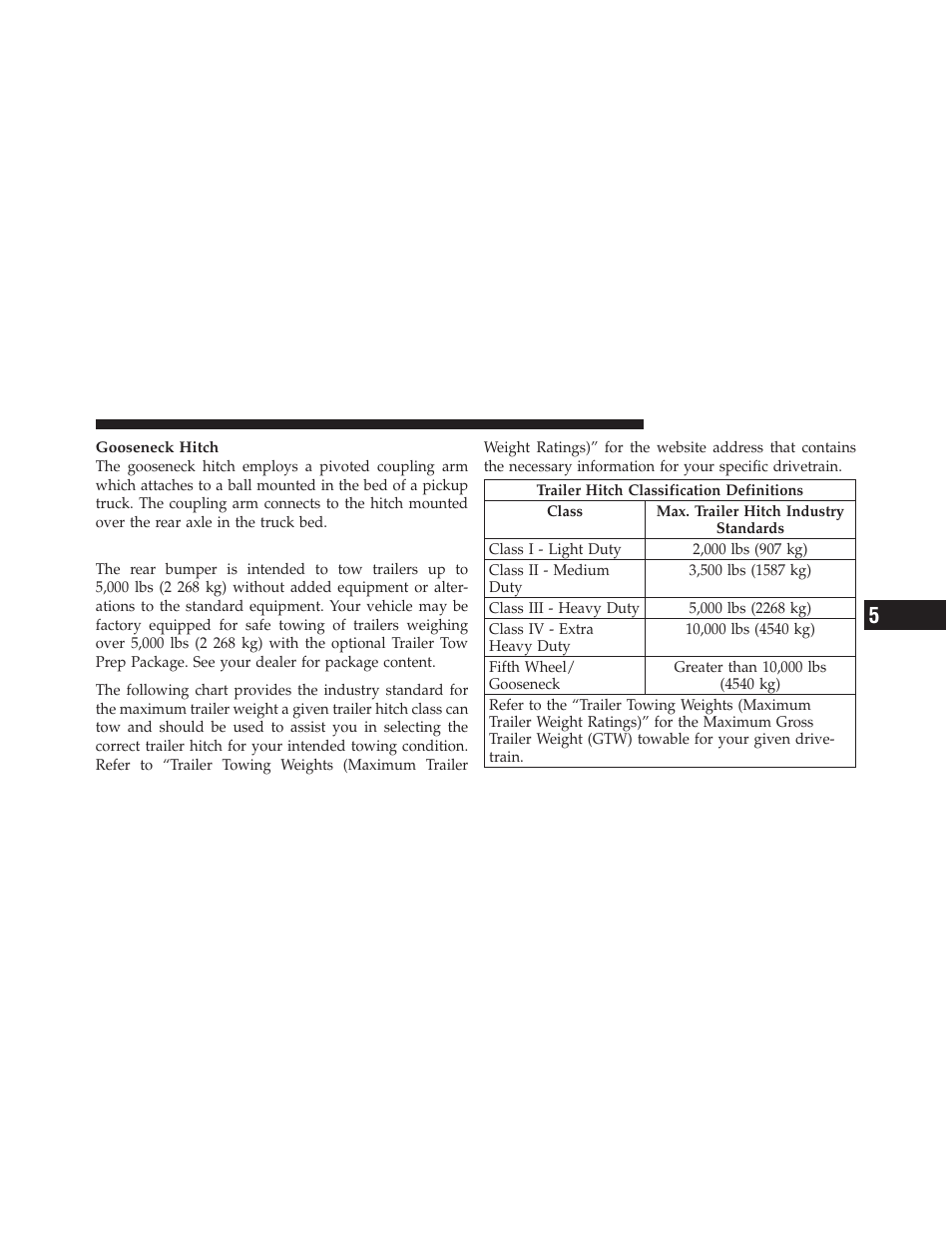 Trailer hitch classification | Ram Trucks 2009 1500 - Owner Manual User Manual | Page 405 / 543