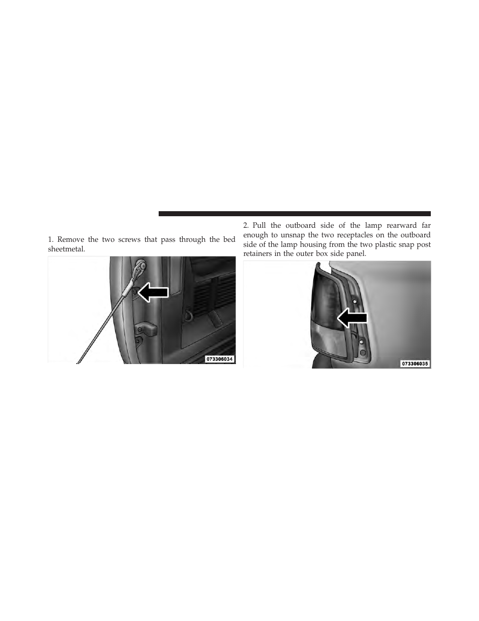 Rear tail/stop, turn signal and backup lamps, Rear tail/stop, turn signal and backup, Lamps | Ram Trucks 2009 1500 - Owner Manual User Manual | Page 486 / 543