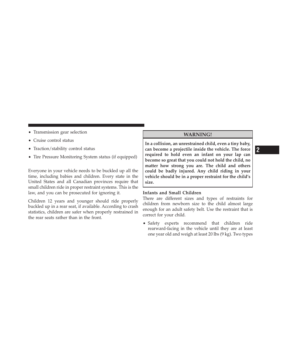 Child restraint | Ram Trucks 2009 1500 - Owner Manual User Manual | Page 71 / 543