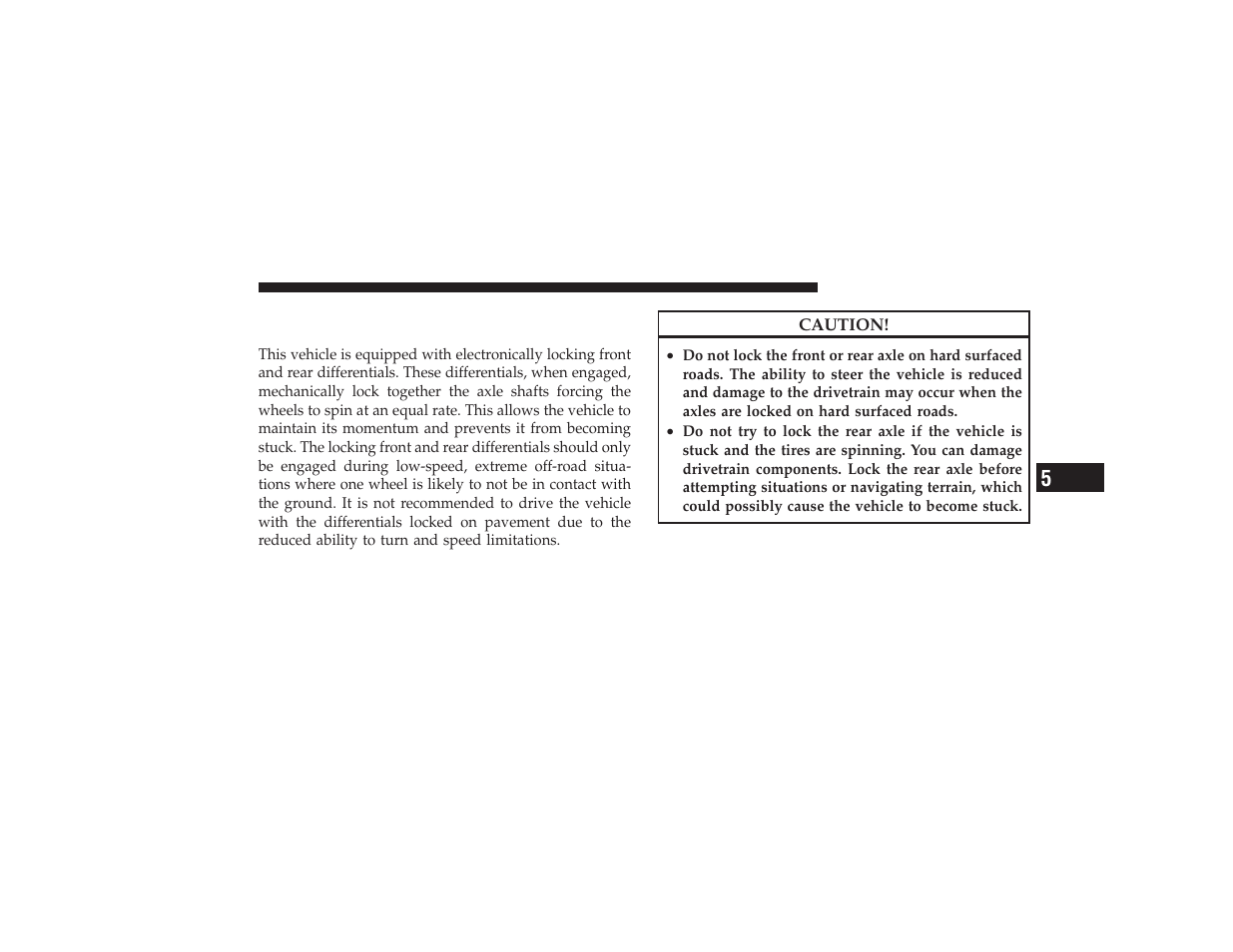 Axle locker system - power wagon only, Axle locker system — power wagon only | Ram Trucks 2009 3500 - Owner Manual User Manual | Page 281 / 532