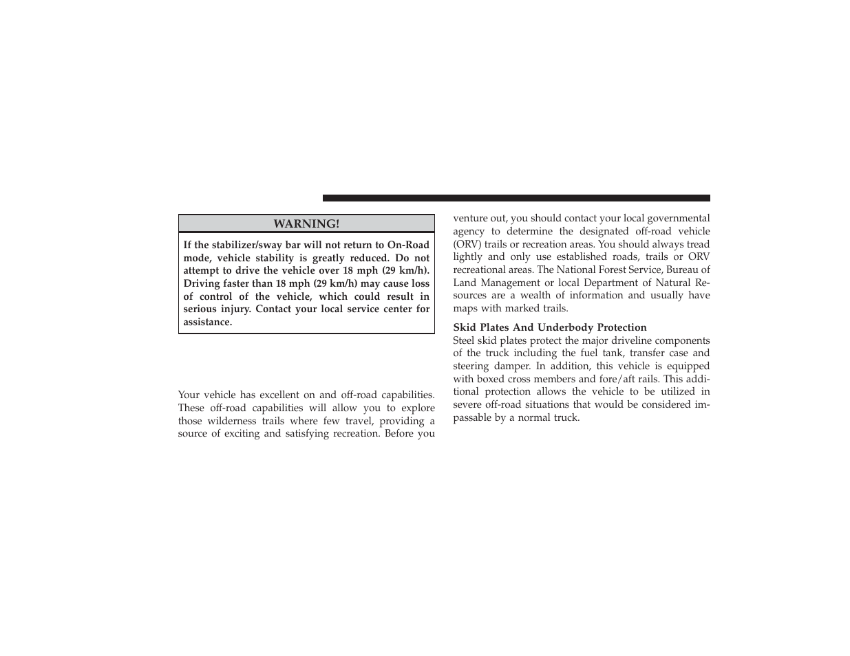 Safe off-road driving - power wagon only, Off-road driving tips and vehicle characteristics, Safe off-road driving — power wagon | Only, Off-road driving tips and vehicle, Characteristics | Ram Trucks 2009 3500 - Owner Manual User Manual | Page 286 / 532